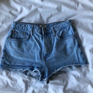 Light blue jean shorts